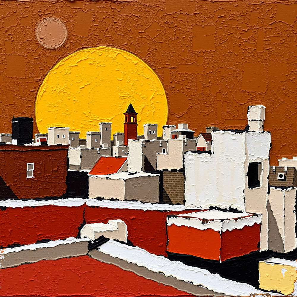Rooftop Silhouettes at Sundown view 2