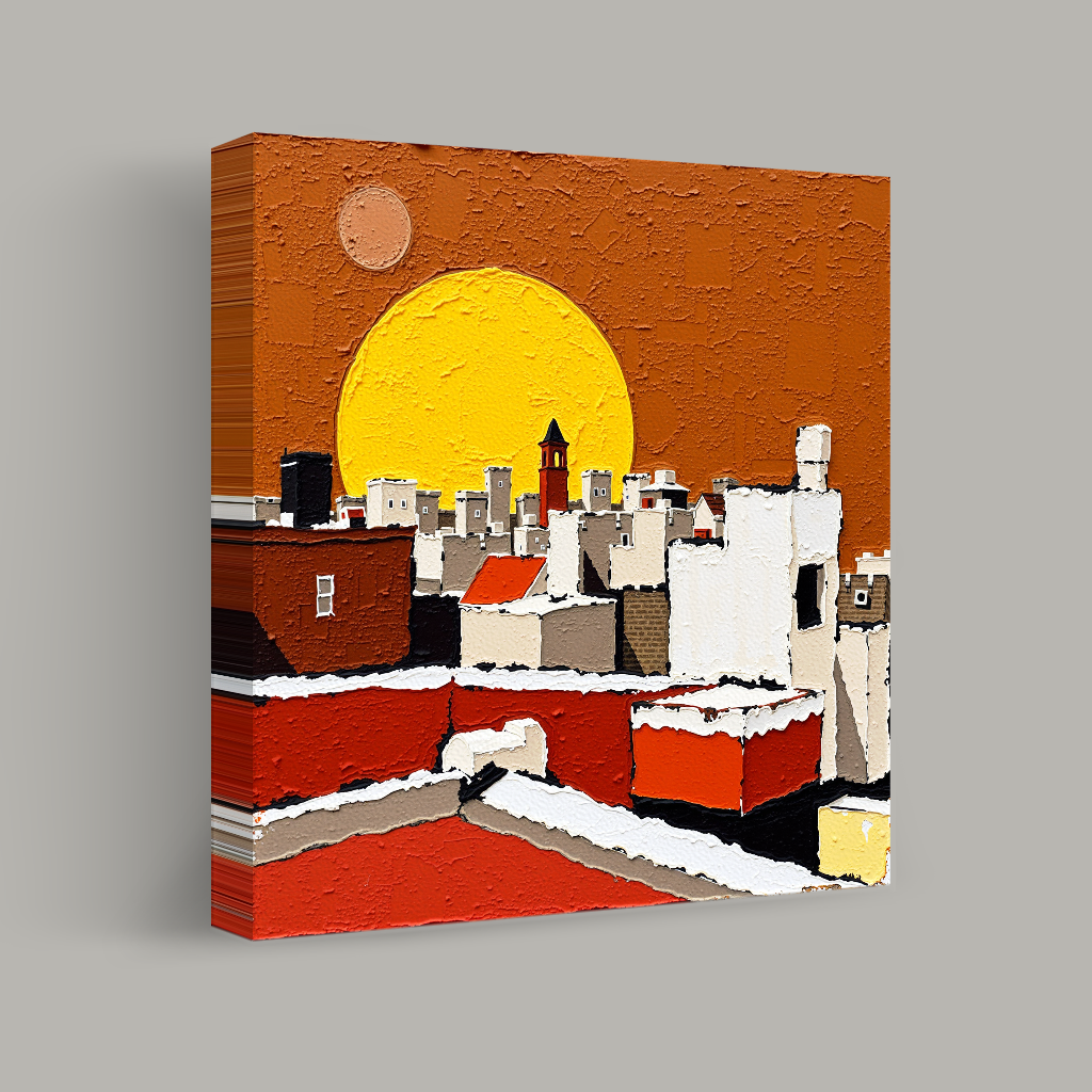 Rooftop Silhouettes at Sundown view 1