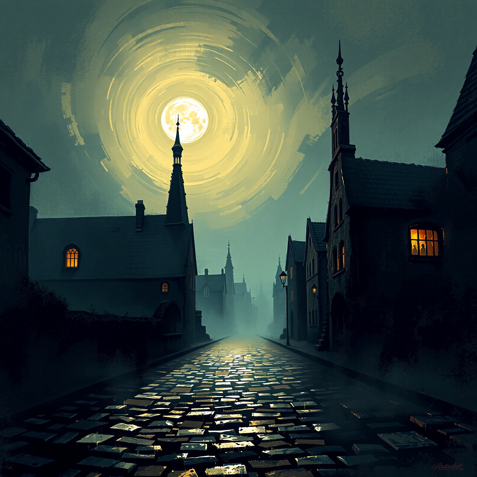 Moonlit Cobblestone Mystery view 2