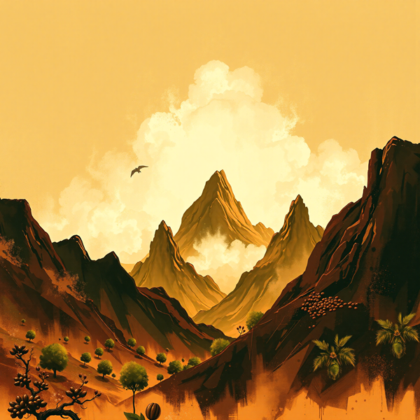 Golden Mountain Landscape