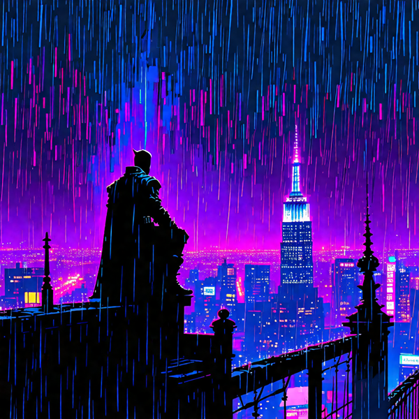 Vigil in Neon Rain