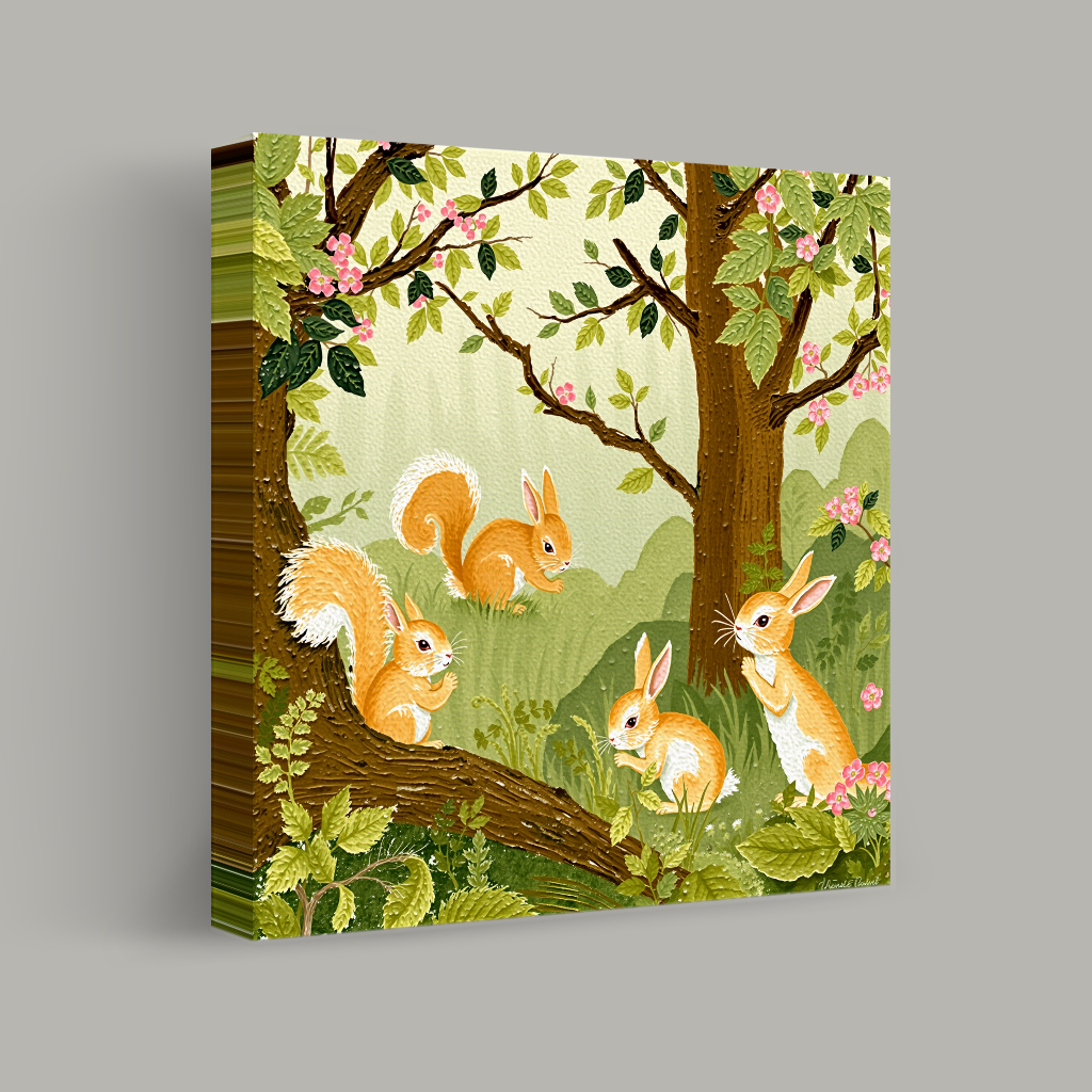 Woodland Friends in Springtime view 1