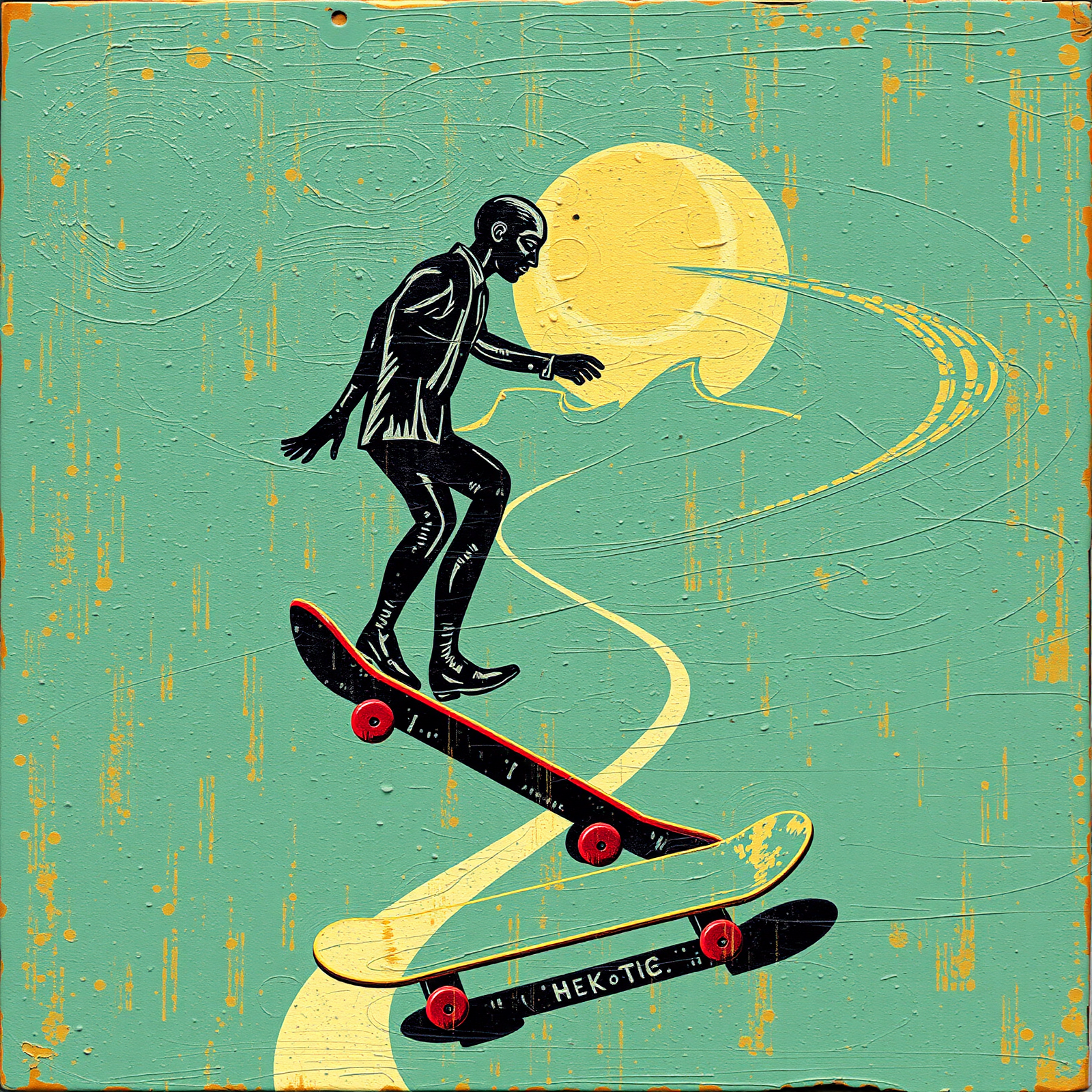 Businessman on Skateboards view 2