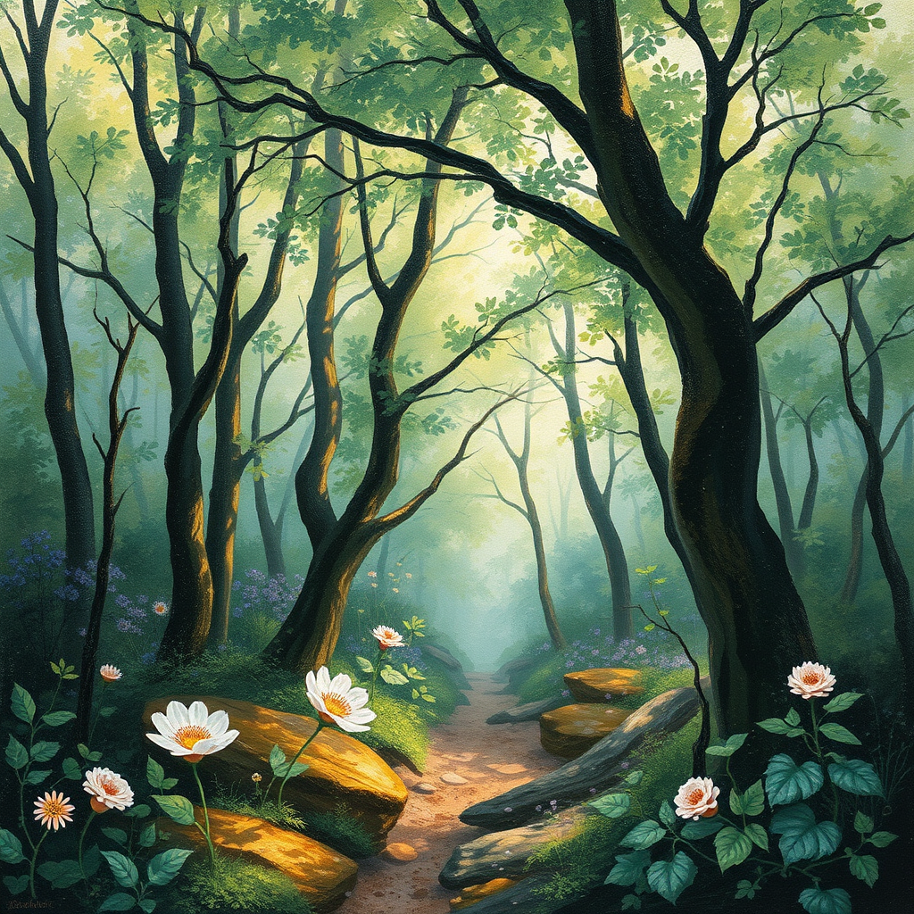 Pathway Through Enchanted Woods view 2