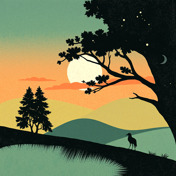 Sunset Silhouette Landscape