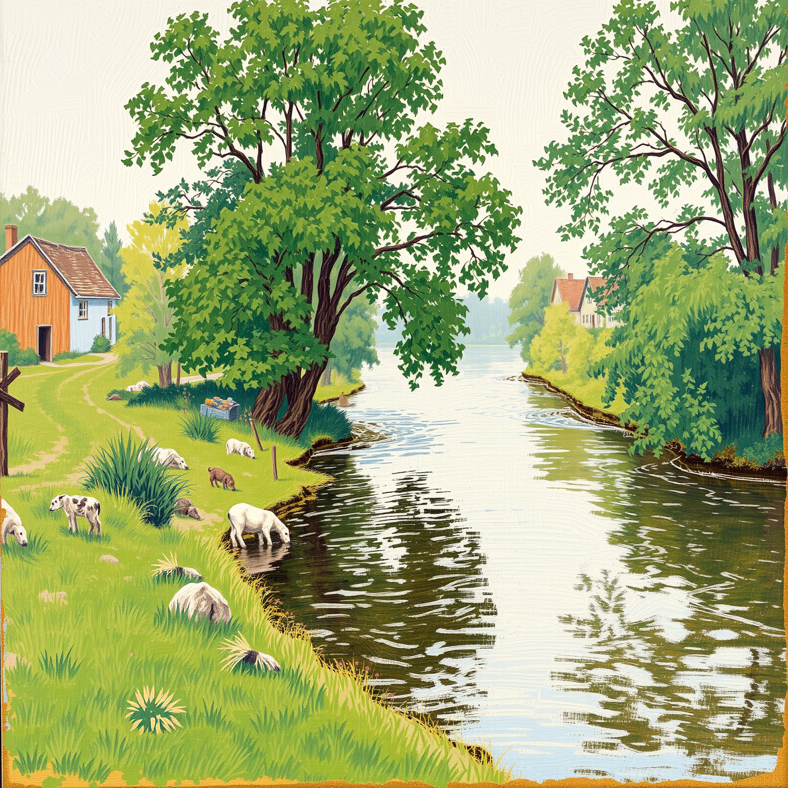 Tranquil Riverside Scene view 2