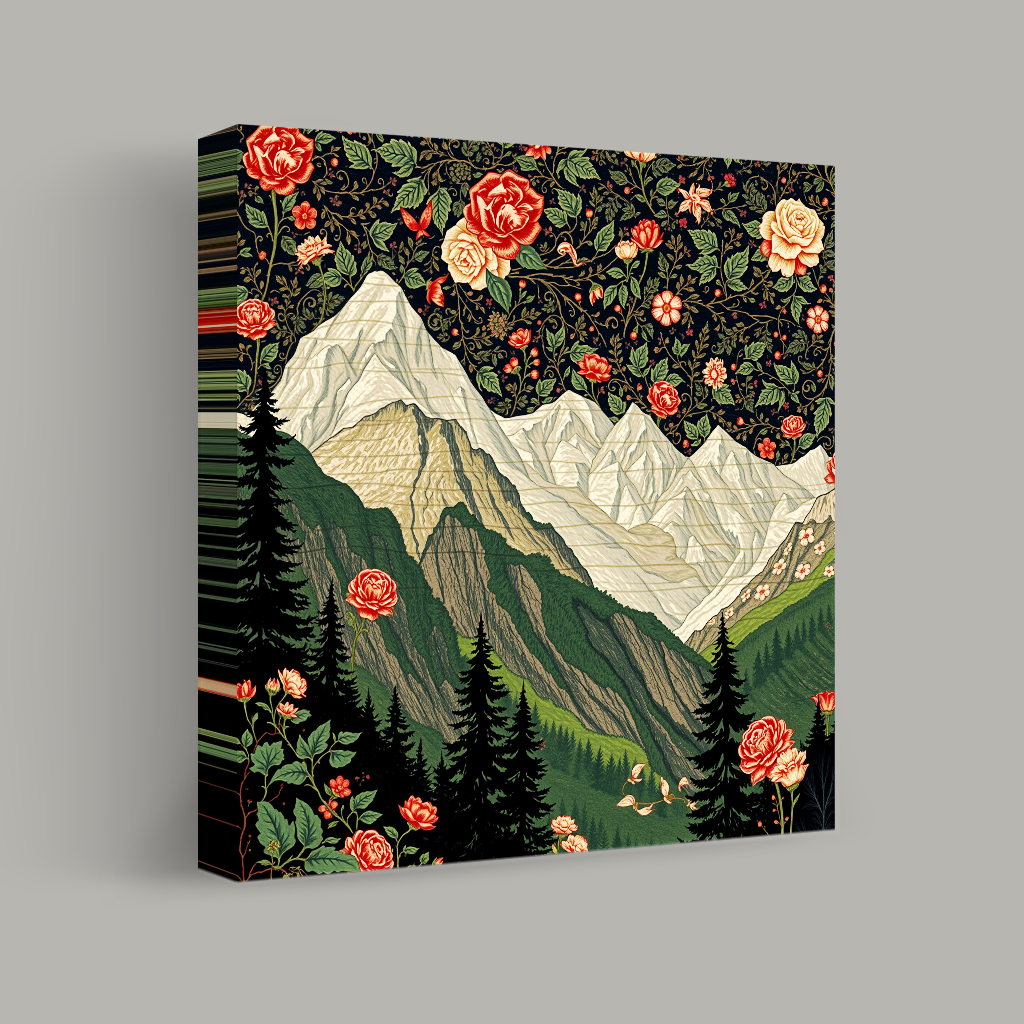 Florale Verzierungen auf Alpenhöhen Ansicht 1