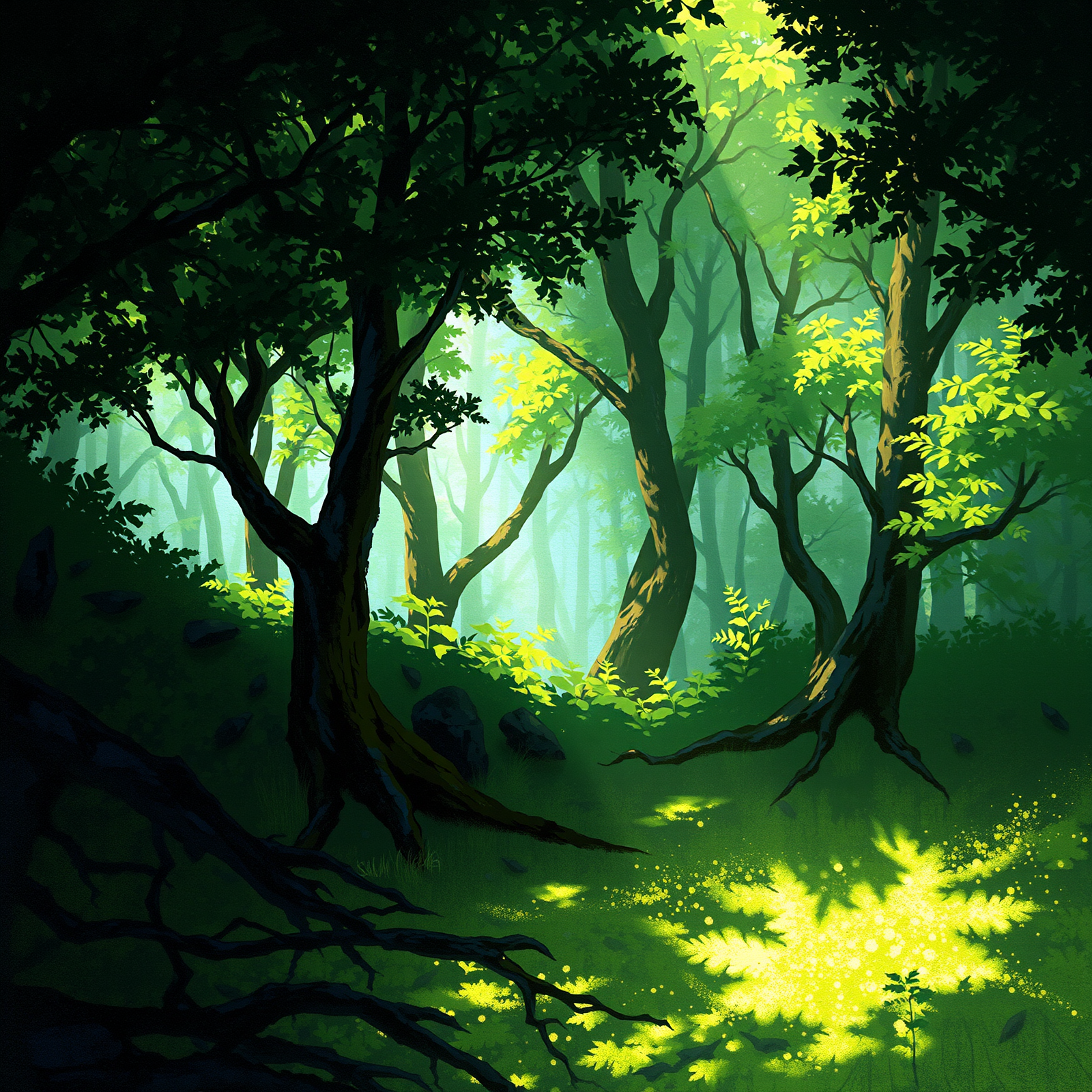 Dappled Light in the Forest view 2