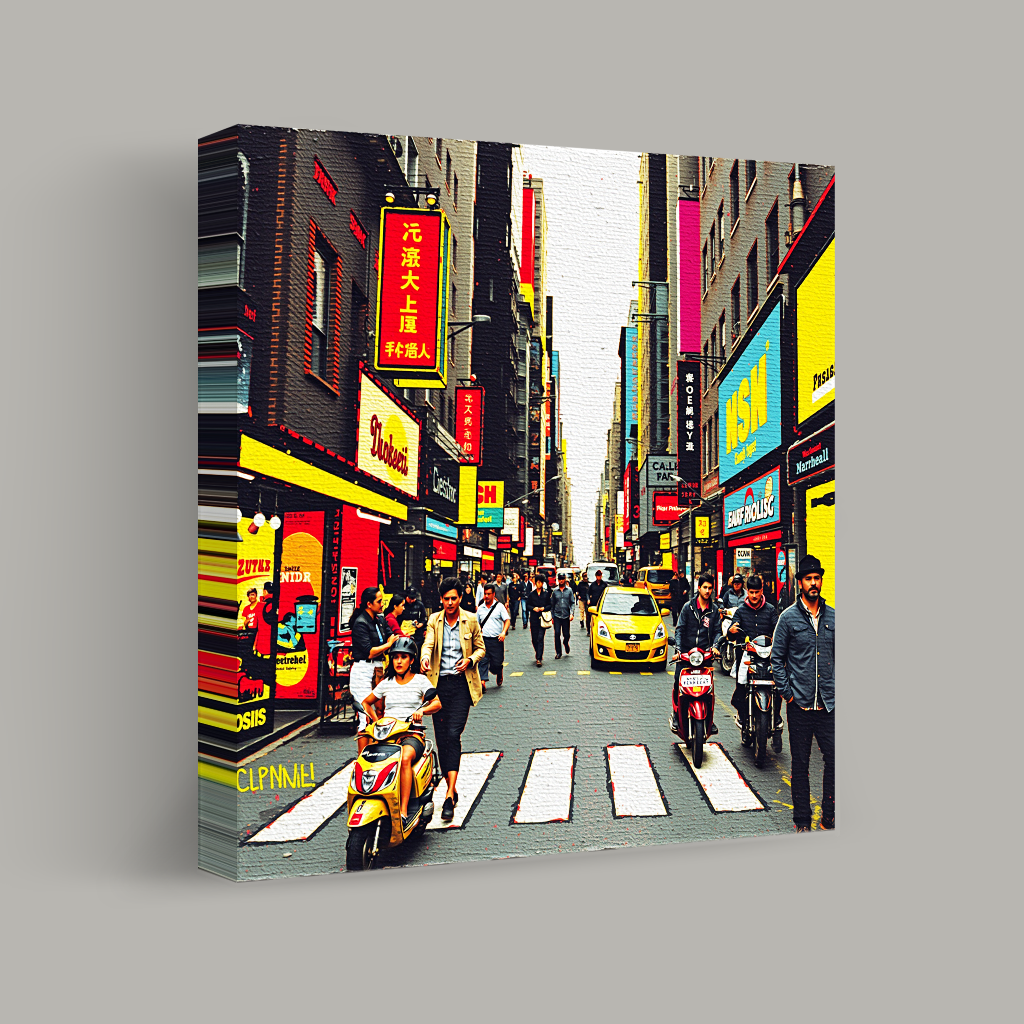 Bustling Streets of Neon Colors view 1