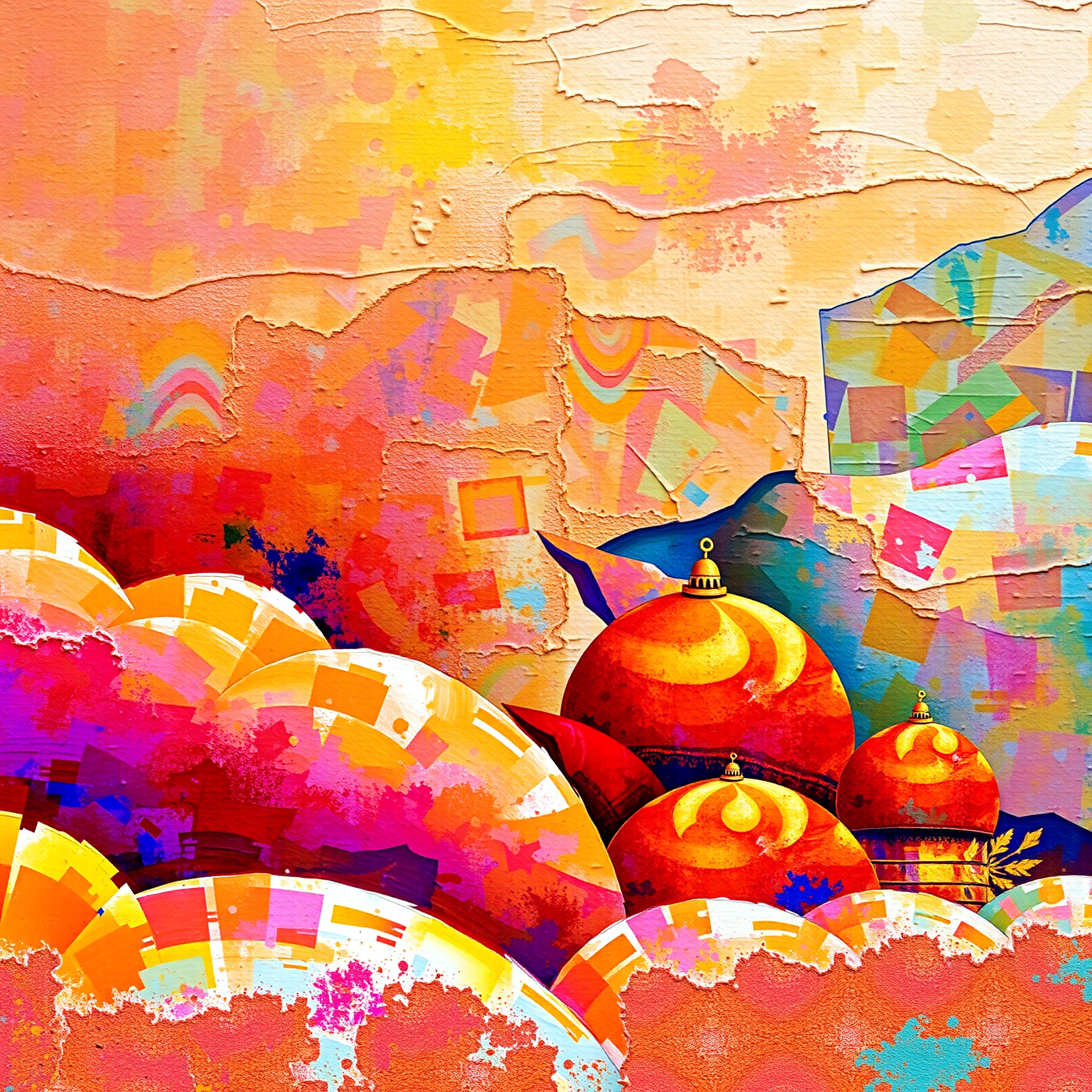 Radiant Domes on Colorful Canvas view 2