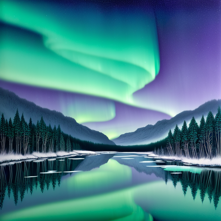 Aurora by the Silent Lake view 2