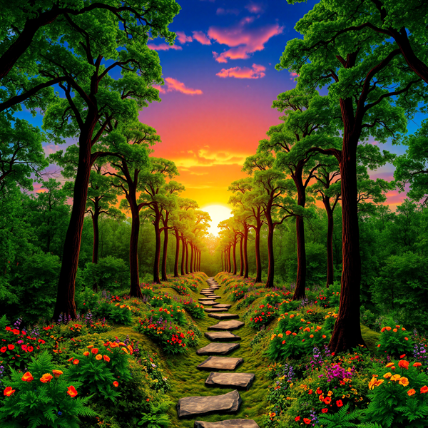 Pathway Through Verdant Hues