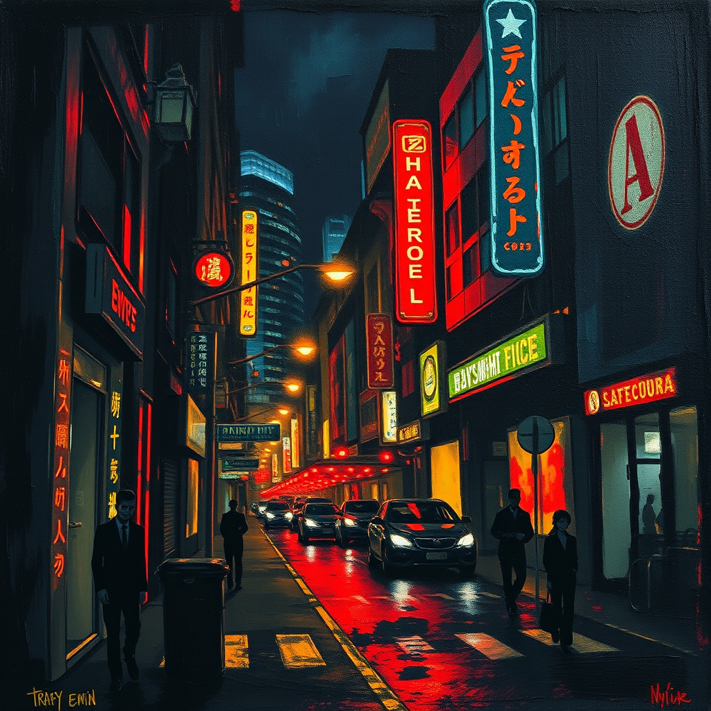 Neon Dreams in Urban Silhouettes view 2