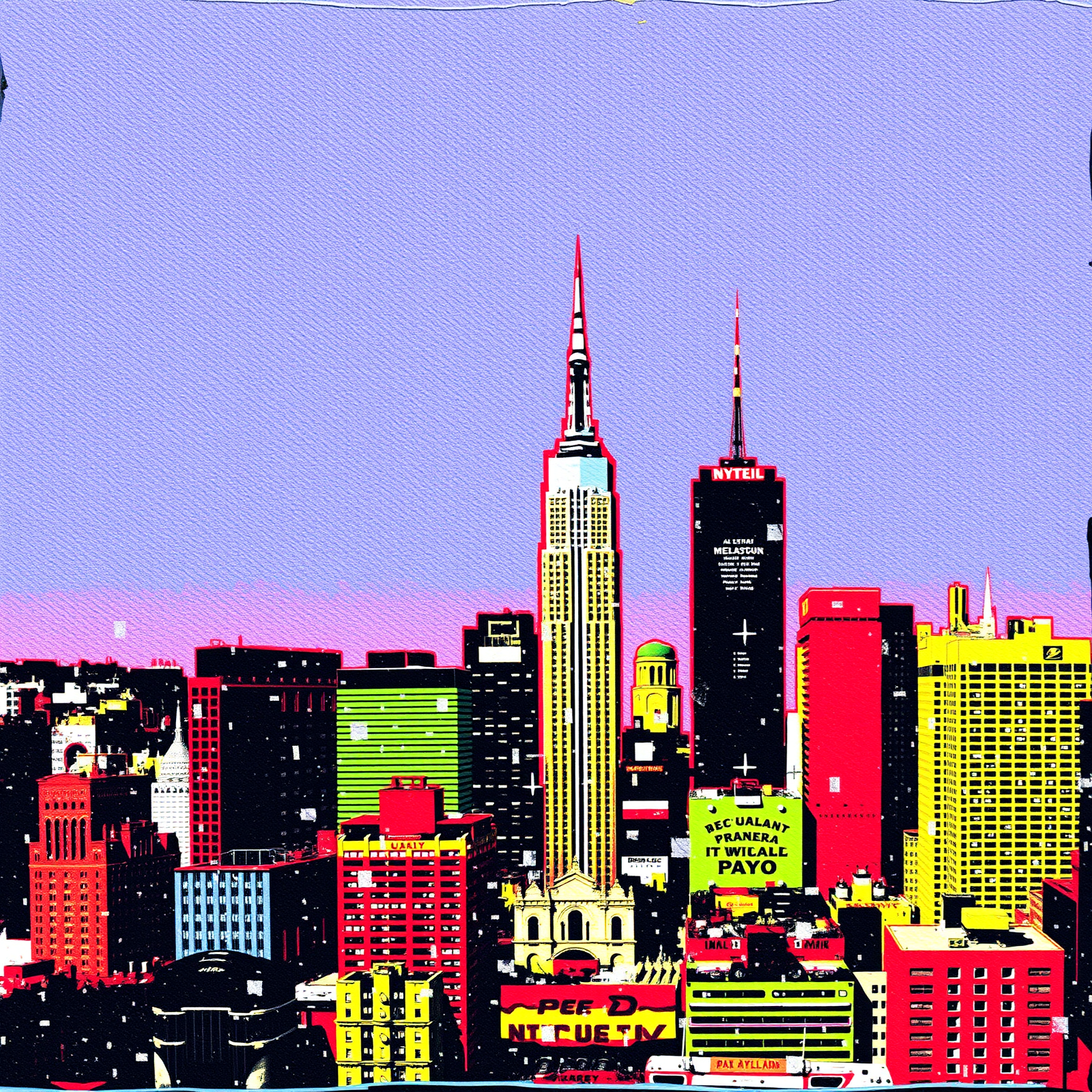 Neon Skyscrapers at Dawn view 2