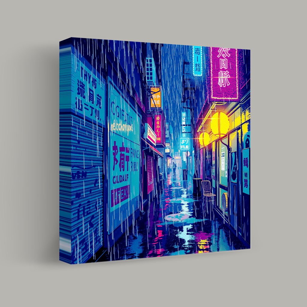 Neon Rain Alley view 1