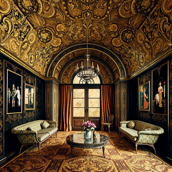 Baroque Elegance in Golden Hues