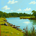 Tranquil Riverside Afternoon thumbnail 2