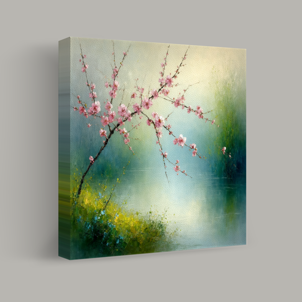 Blossoms Over Tranquil Waters view 1