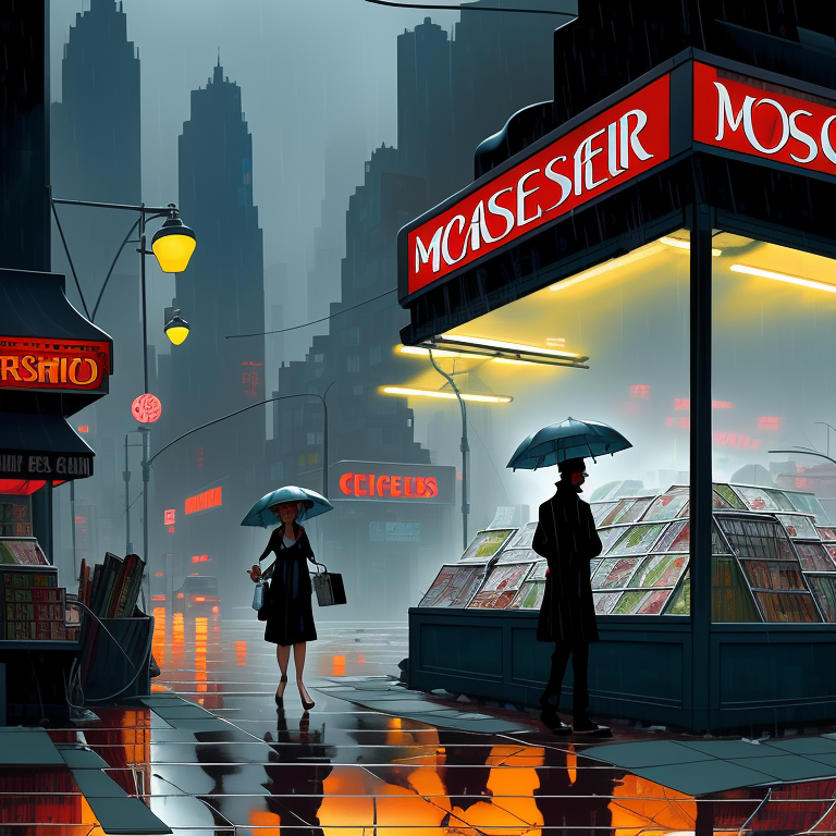 Neon Reflections of a Rainy City view 2