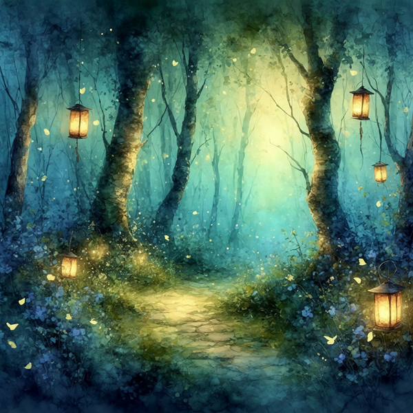 Lanterns in the Enchanted Grove