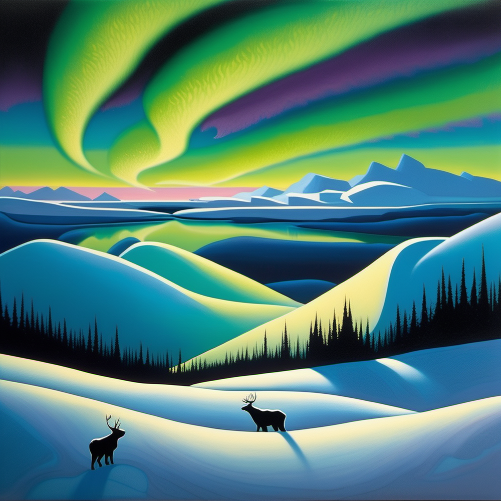 Aurora Over the Silent Peaks view 2
