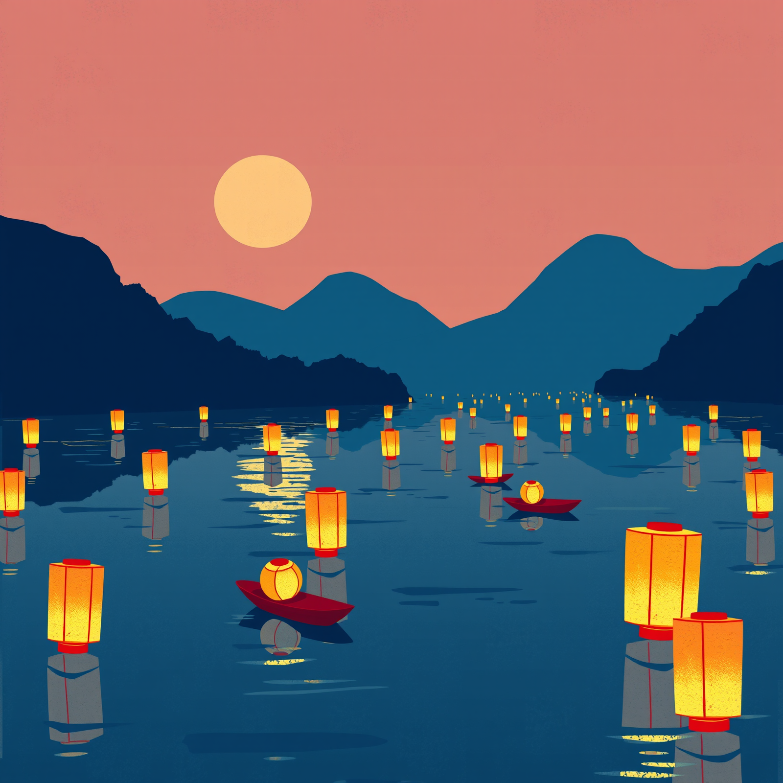 Echoes of Lanterns on Tranquil Waters view 2