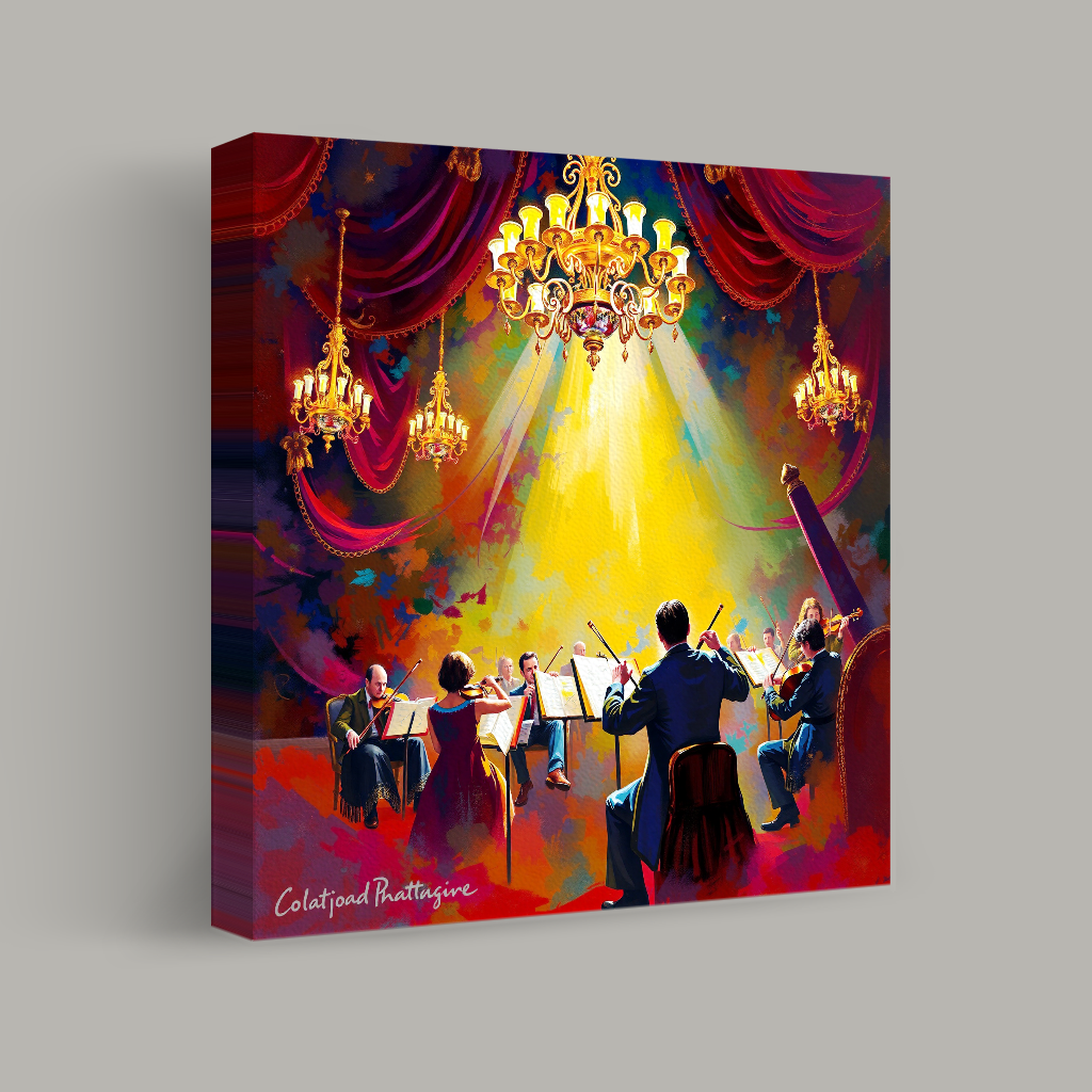 Orchestra Under Chandelier view 1