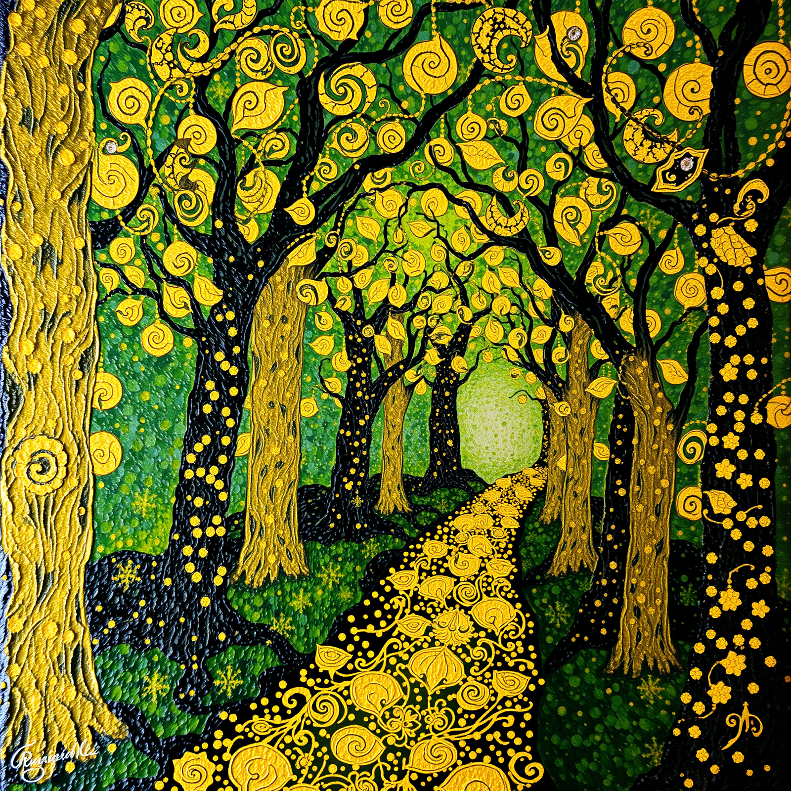 Enchanted Pathway of Swirling Gold view 2