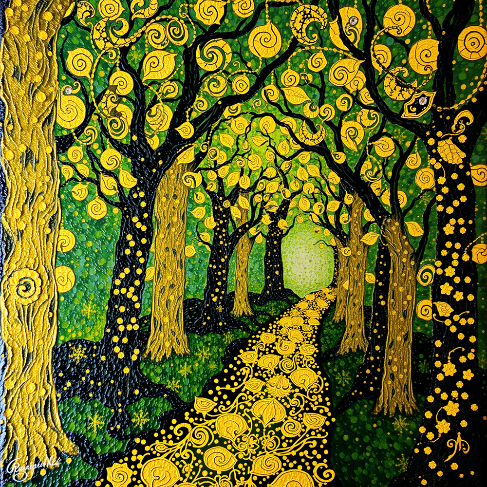 Enchanted Pathway of Swirling Gold view 2