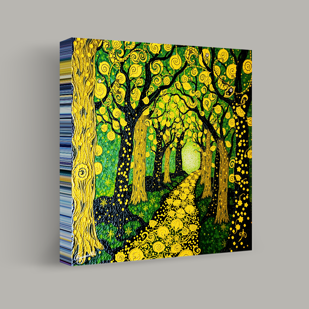 Enchanted Pathway of Swirling Gold view 1