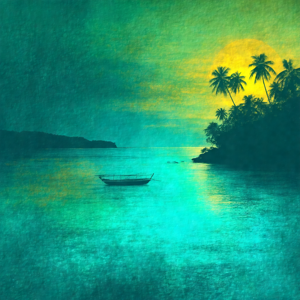 Twilight Serenity Over Tropical Waters view 2