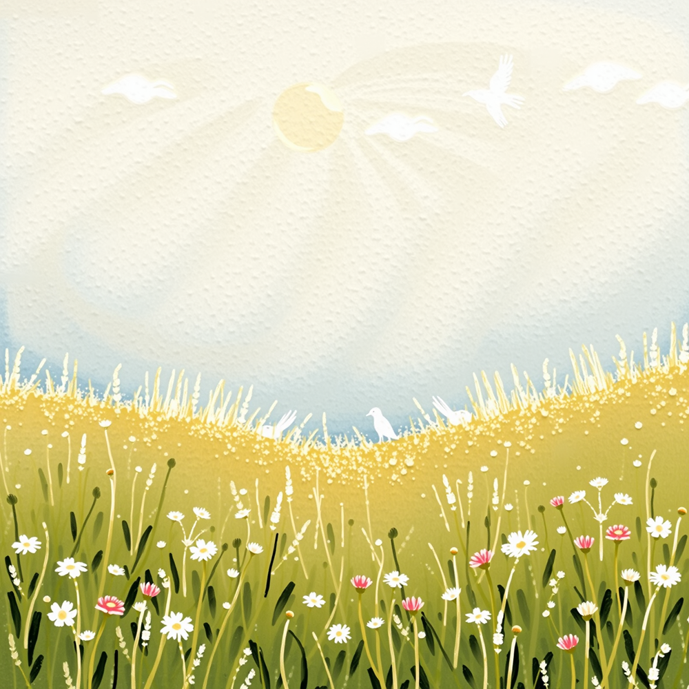 Golden Meadow under Sunlit Skies view 2