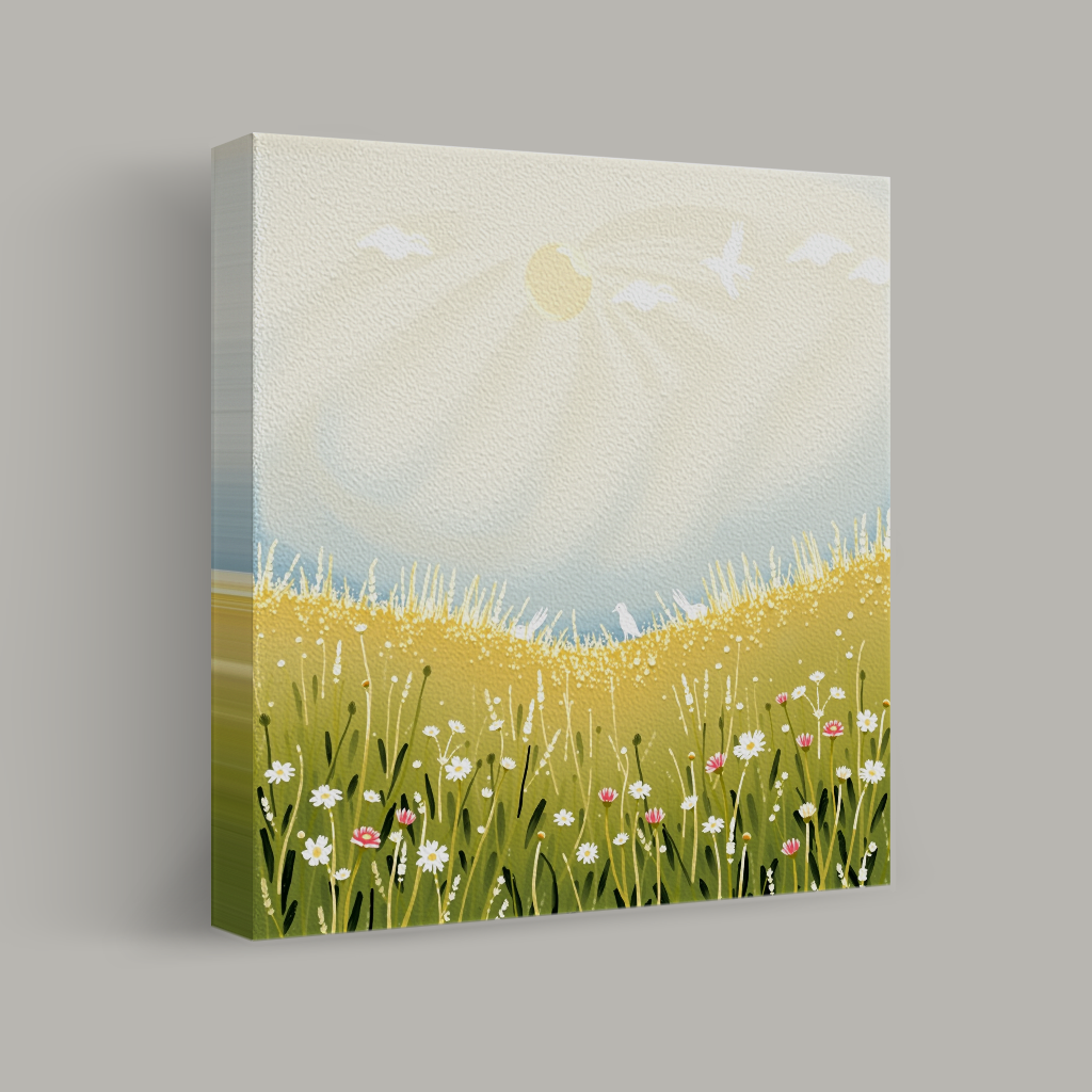 Golden Meadow under Sunlit Skies view 1