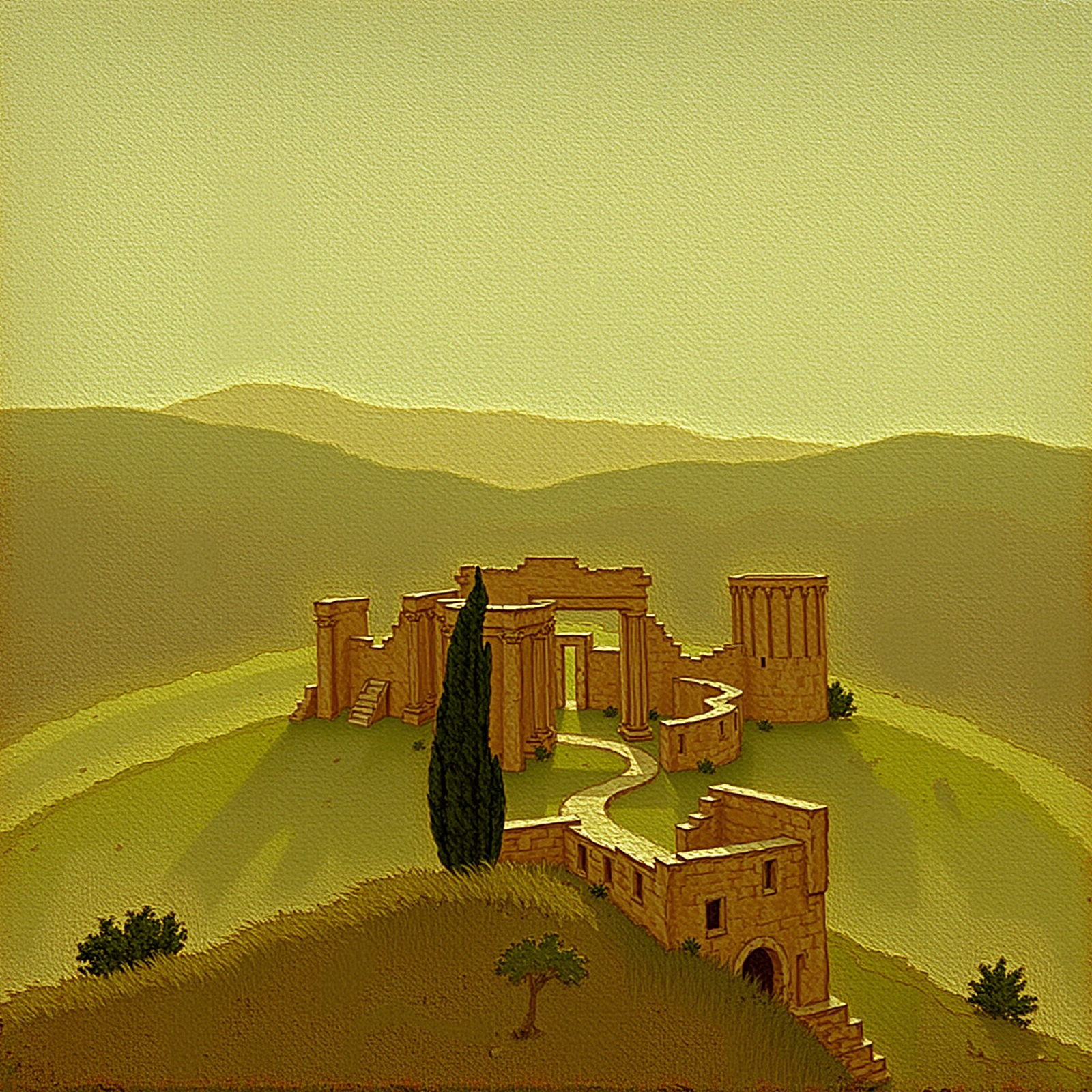 Ruins on the Hill view 2