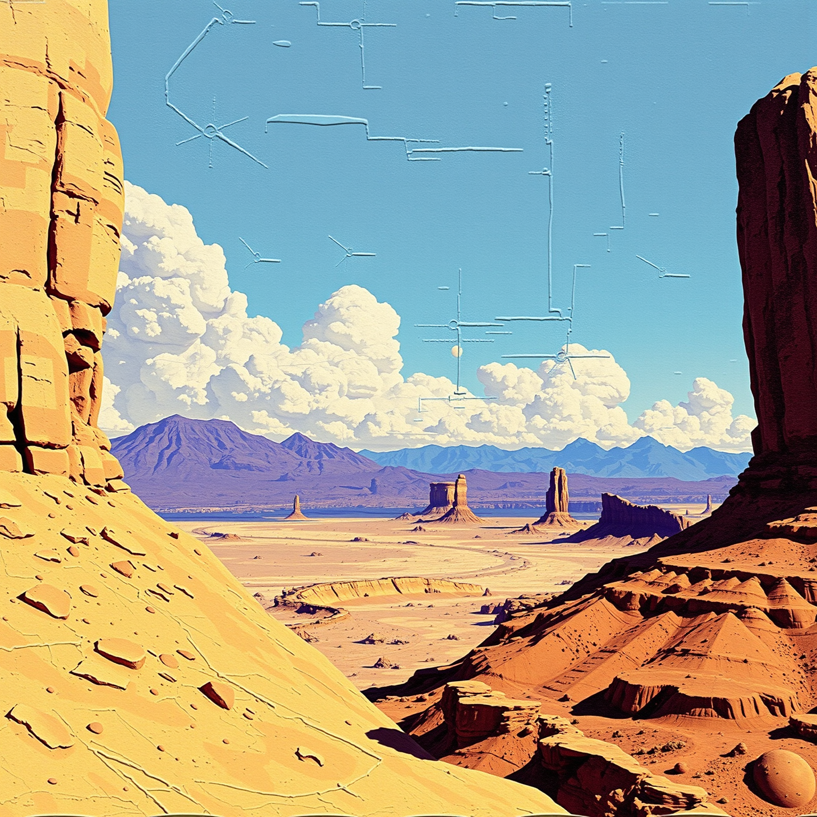 Desert Sculptures Under Azure Skies view 2