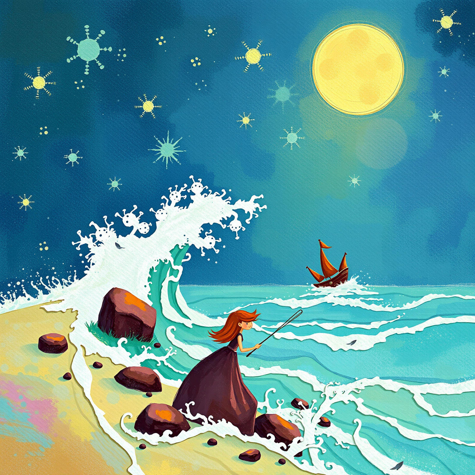 Moonlit Adventure at Sea view 2