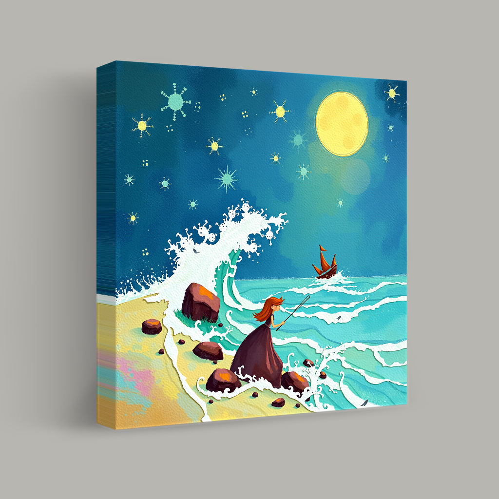 Moonlit Adventure at Sea view 1