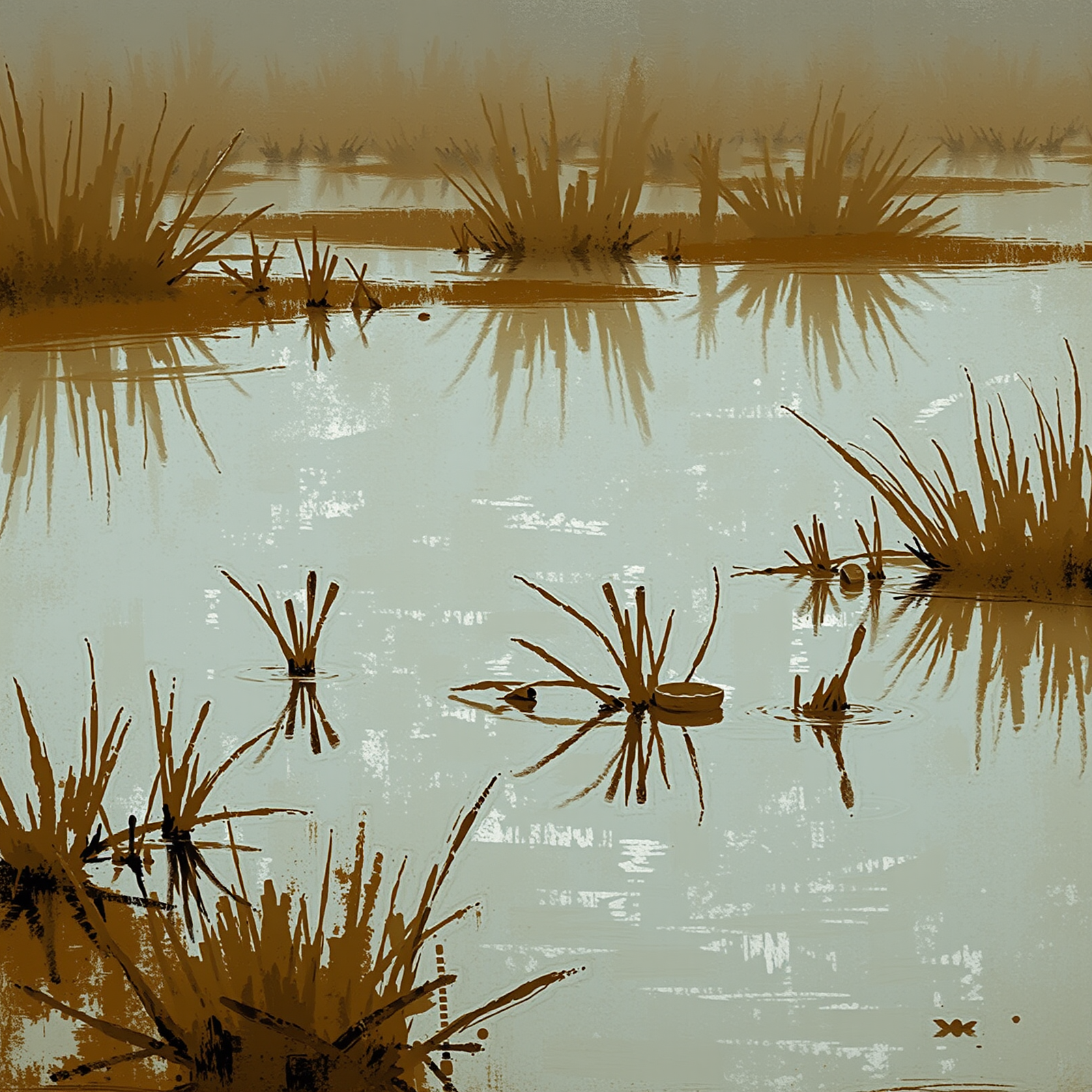 Reflections on a Still Wetland view 2