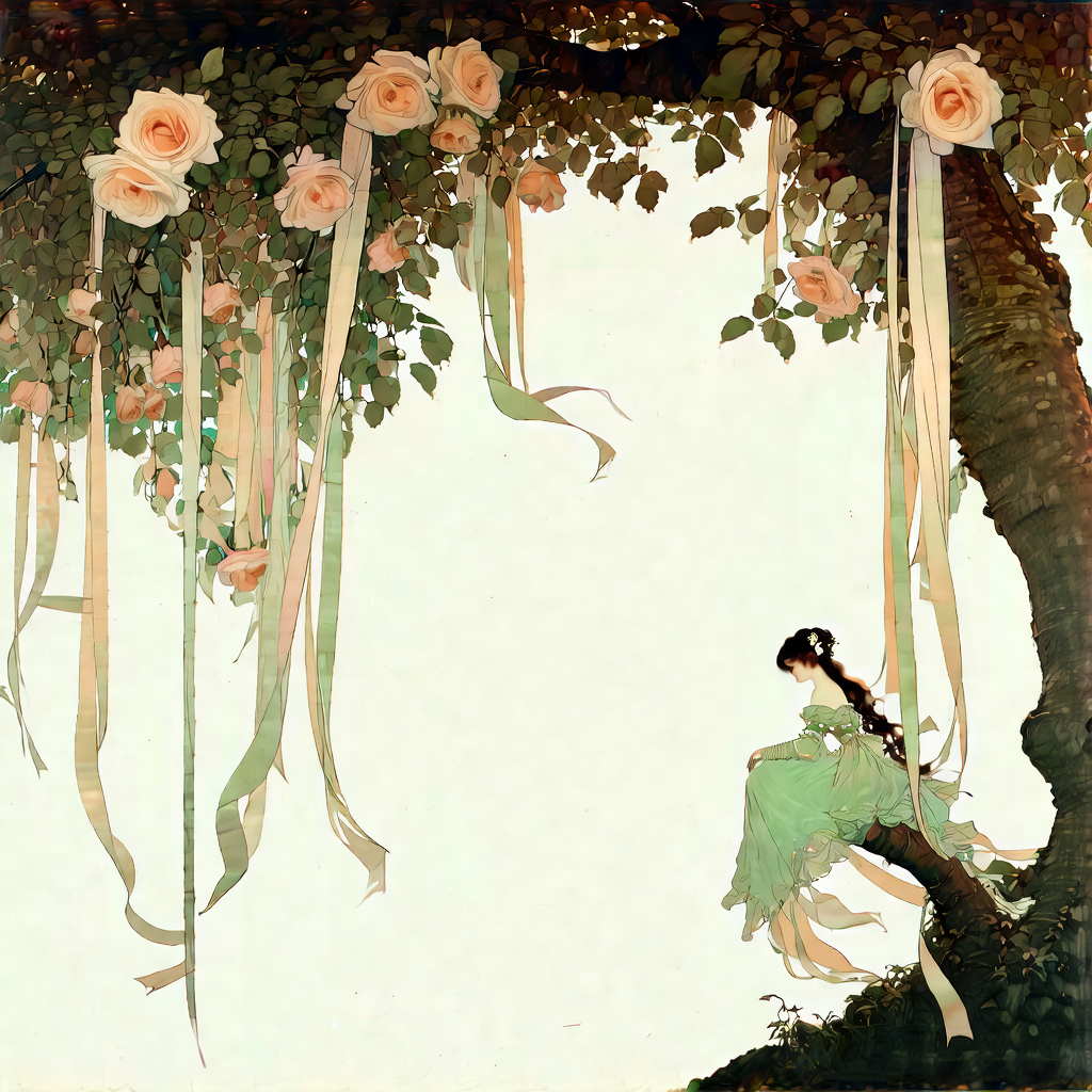 Solitude Beneath Blossoming Branches view 2