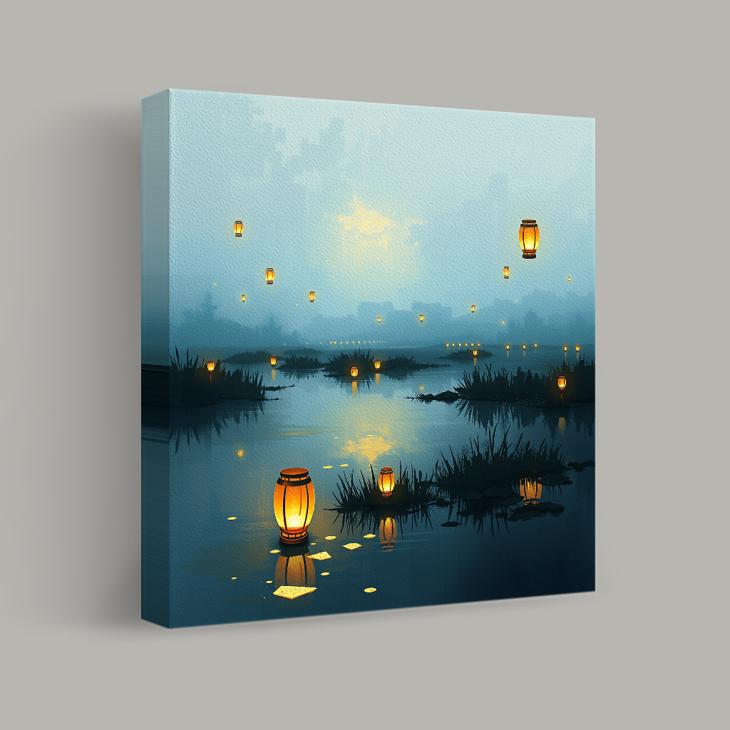 Lanterns Across the Twilight Marsh view 1