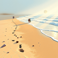 Footprints on Sunny Beach thumbnail 2