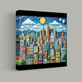 Whimsical Cityscape Under Celestial Skies thumbnail 1