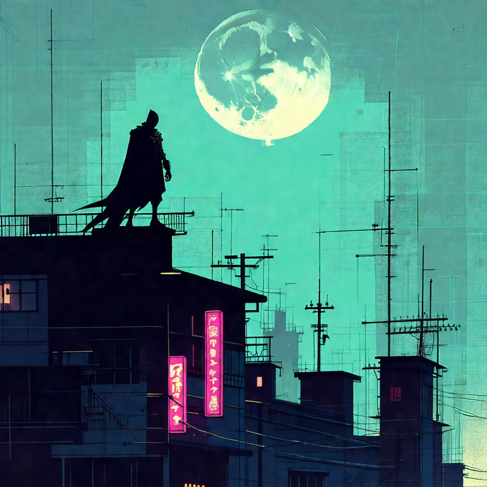 Moonlit Guardian of the Rooftops view 2