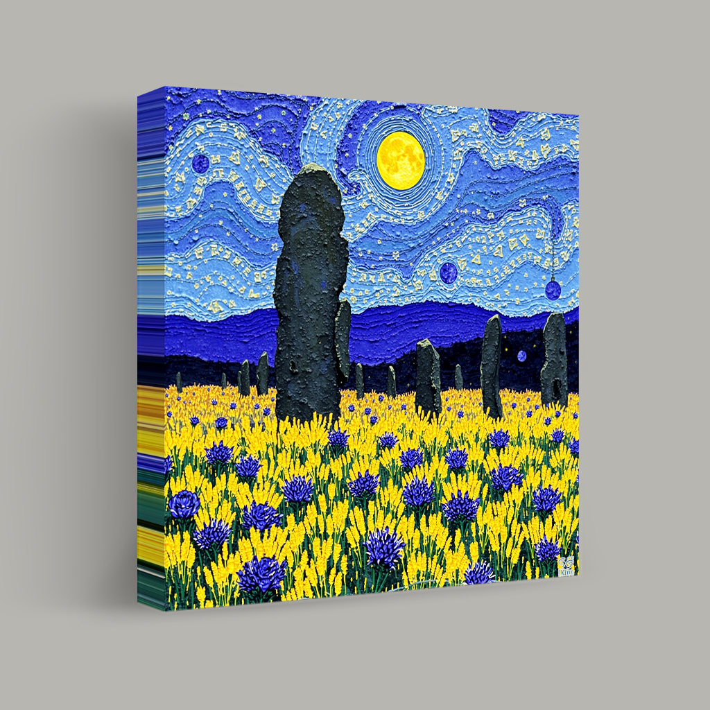 Siluetas de medianoche en un campo estrellado vista 1