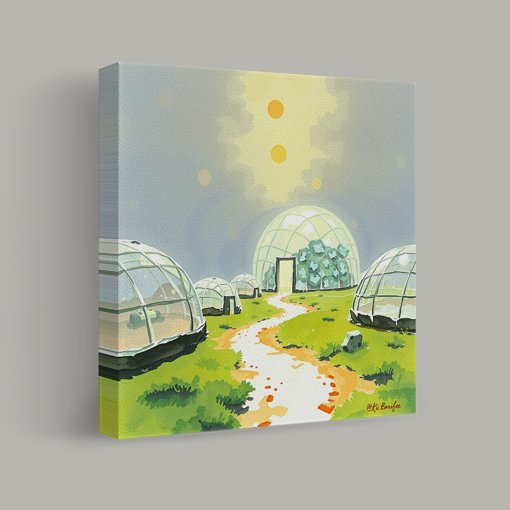 Jardín bajo soles gemelos vista 1