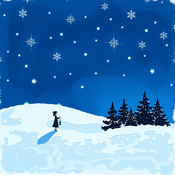 Night Stroll in Snow