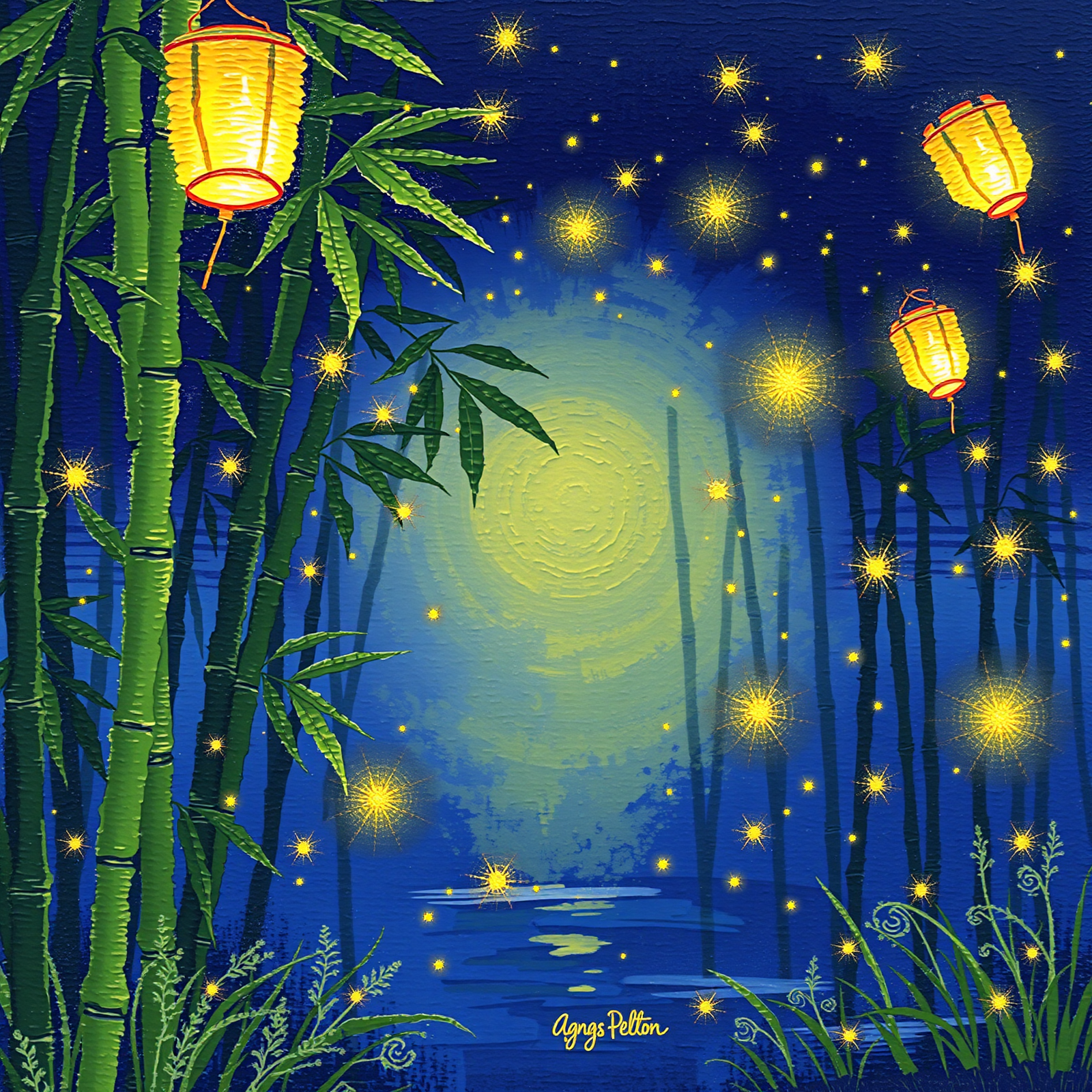 Lanterns in the Bamboo Grove view 2