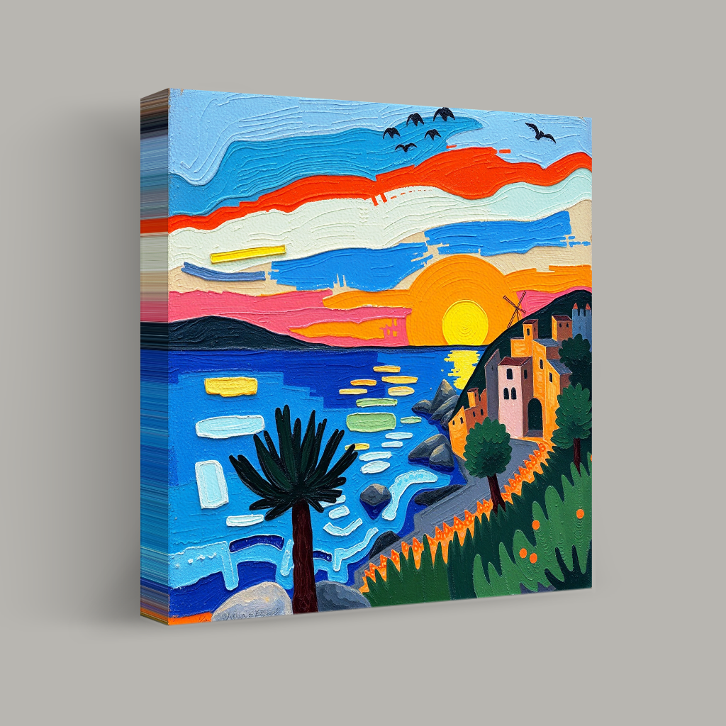 Sunset Over the Coastal Village view 1